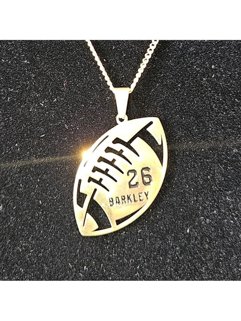 Philadelphia Eagles Saquon Barkley Fan Gold Necklace